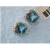 Image 3 : 18k White Gold Earrings with Diamonds and Topaz
