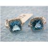 Image 4 : 18k White Gold Earrings with Diamonds and Topaz