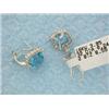 Image 5 : 18k White Gold Earrings with Diamonds and Topaz