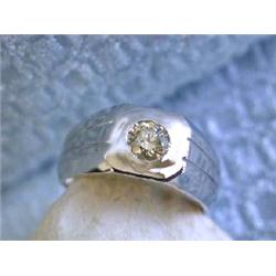 14k White Gold Men's Diamond Ring