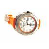 Image 1 : Case: Stainlesss steel case  Strap: Orange silicone strap  Clasp: Buckle  Calendar: Date display  Th
