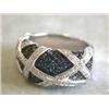 Image 1 : 14k White Gold Ring with Diamonds and Sapphire