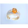 Image 3 : 18k Yellow Gold Ring with Citrine and Diamonds