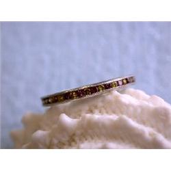 Platinum Ring with Yellow and Purple Treated Diamonds