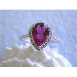 18k White Gold Ring with Gemstone and Diamonds