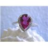 Image 1 : 18k White Gold Ring with Gemstone and Diamonds