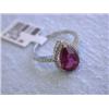 Image 4 : 18k White Gold Ring with Gemstone and Diamonds
