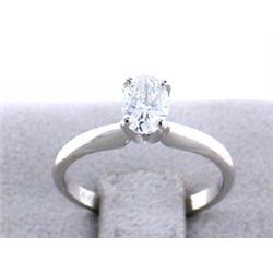14k White Gold Solitaire Diamond Ring (0.60 carat)