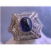 Image 1 : 18k White Gold Ring with Diamonds and Sapphire