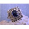 Image 2 : 18k White Gold Ring with Diamonds and Sapphire