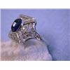 Image 4 : 18k White Gold Ring with Diamonds and Sapphire