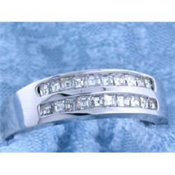14k White Gold Ring with Diamonds