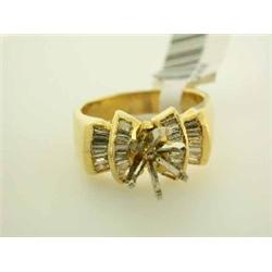 18k Yellow Gold Semi-mount Diamond Ring