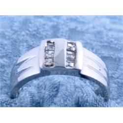 14k White Gold Ring with Diamonds