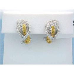 18k White Gold Earrings with Diamonds and Sapphires