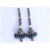 Image 1 : 14k Gold Earrings with Diamonds, Silver and Sapphires