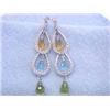 Image 4 : 14k Gold Earrings with Diamonds and Gemstones