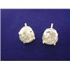 Image 1 : 14k White Gold Stud Diamond Earrings (3.80 ct)