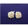 Image 4 : 14k White Gold Stud Diamond Earrings (3.80 ct)