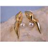 Image 2 : 14k Gold Earrings with Pearl