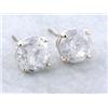 Image 1 : 14k White Gold Stud Diamond Earrings (3.73 carats)