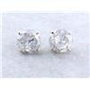 Image 2 : 14k White Gold Stud Diamond Earrings (3.73 carats)