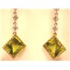 Image 2 : 14k Gold Earrings with Diamonds and Peridot