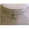 Image 2 : 14k White Gold Necklace with Solitaire Diamond Pendant