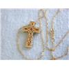 Image 4 : 14ky Gold Necklace with Cross Pendant