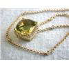 Image 2 : EFJ 18ky Gold Diamond Necklace w/ Lemon Quartz