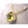 Image 3 : EFJ 18ky Gold Diamond Necklace w/ Lemon Quartz