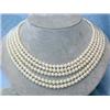 Image 1 : Five Liner Pearl Necklace with Silver Clasp