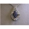 Image 1 : White Gold Necklace with Diamonds and Sapphires