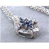 Image 3 : White Gold Necklace with Diamonds and Sapphires