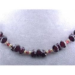 14k Yellow Gold Necklace with Garnets