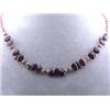 Image 2 : 14k Yellow Gold Necklace with Garnets