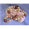 Image 3 : Colored Shell Pearl Necklace with Gold Clasp