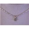 Image 1 : 14k White Gold Necklace with Diamond