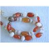 Image 3 : Carnelian, Quartz and Silver Necklace