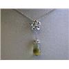 Image 1 : 14kw Gold Necklace with Quartz and Diamond Pendant