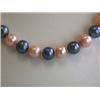 Image 1 : Colored Pearl Necklace with 14k Yellow Gold Clasp