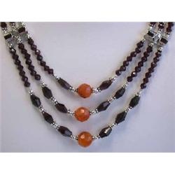Garnet, Ruby, Carnelian & Citrine NECKLACE