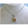 Image 2 : Silver Necklace with Citrine and Gold Pendant