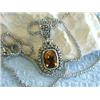 Image 3 : Silver Necklace with Citrine and Gold Pendant