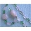 Image 4 : Silver with Rose and Green Quartz Necklace