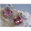 Image 4 : 14k Ladies Fashion Earrings with Diamonds and Quartz