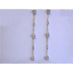 14k White Gold with Diamonds Dangling Earrings