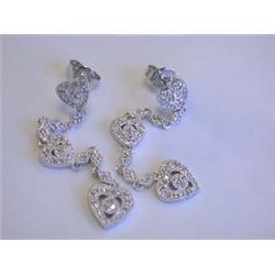 14k White Gold Earrings with Diamonds