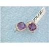 Image 3 : 18k White Gold Earrings with Diamonds and Amethyst