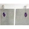Image 1 : 14k Gold Earrings with Diamonds and Amethyst
